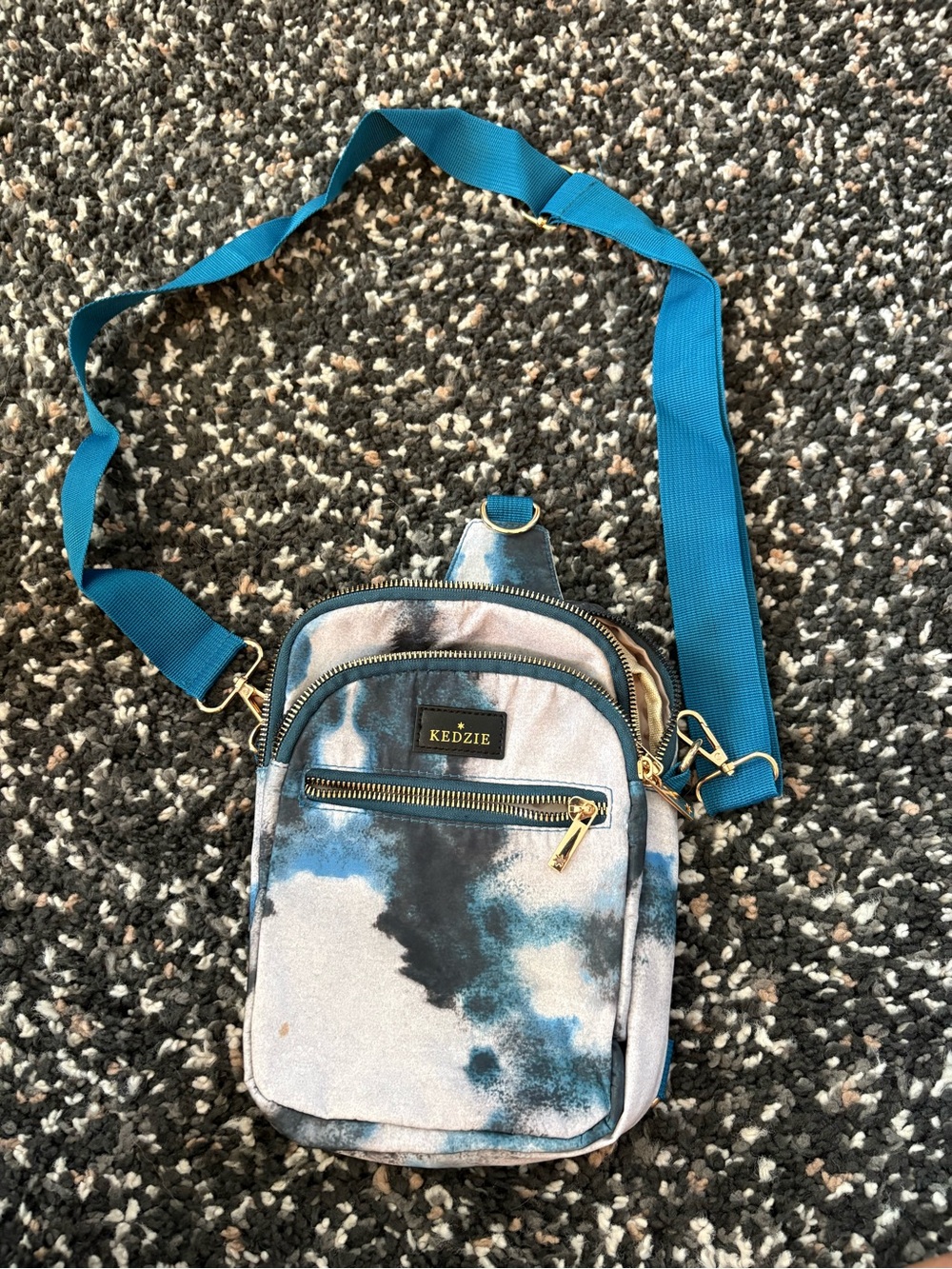 Kedzie Teal Tie-Dye Crossbody Bag
